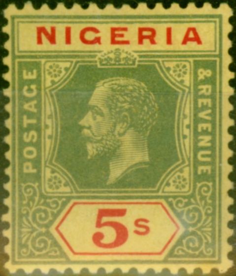 Valuable Postage Stamp Nigeria 1920 5s on Orange-Buff SG10c Fine MM