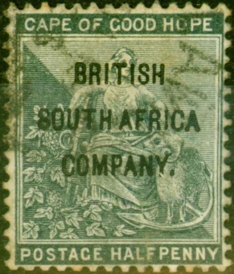 Collectible Postage Stamp from Rhodesia 1896 1/2d Grey-Black SG58 Good Used