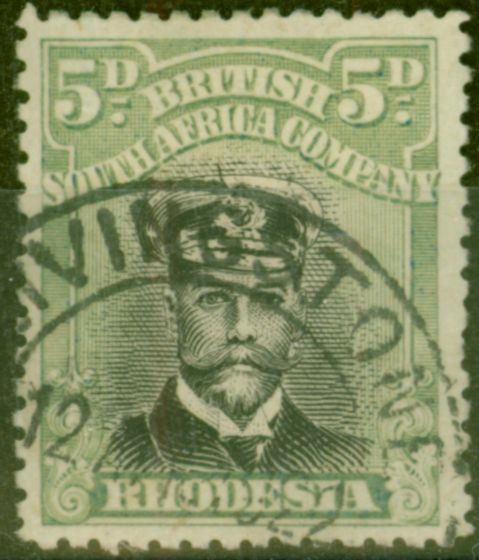 Valuable Postage Stamp from Rhodesia 1919 5d Black & Pale Green SG263 Die III Fine Used
