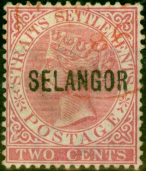 Collectible Postage Stamp from Selangor 1885 2c Pale Rose SG31 Fine Used