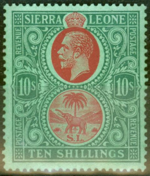 Collectible Postage Stamp from Sierra Leone 1927 10s Red & Green-Green SG146 V.F MNH