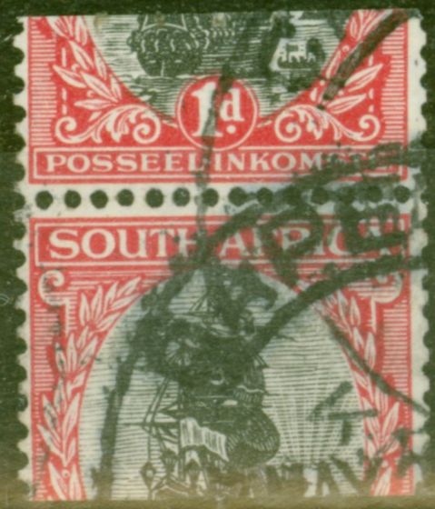 Valuable Postage Stamp from South Africa 1926 1d Black & Carmine SG26var Mis-Cut Machine Stamp Roulette x Perf Fine Used (4)