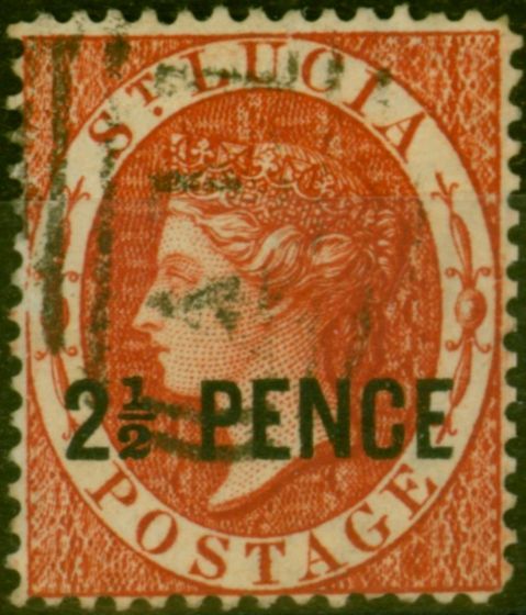 Collectible Postage Stamp St Lucia 1881 2 1/2d Brown-Red SG24 Fine Used
