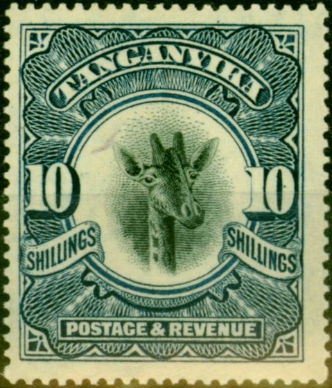 Collectible Postage Stamp from Tanganyika 1923 10s Deep Blue SG87a Wmk Upright Fine Lightly Mtd Mint