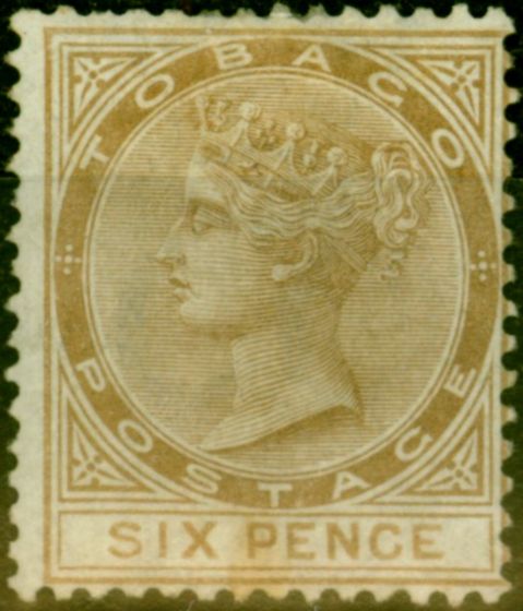 Valuable Postage Stamp from Tobago 1880 6d Stone SG11 Good Mtd Mint (2)