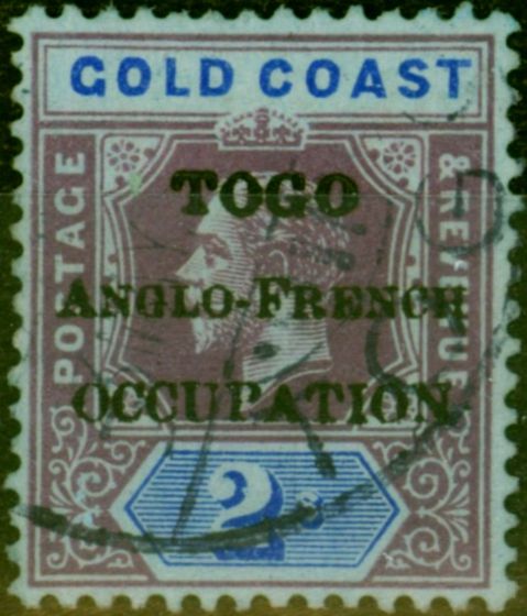 Old Postage Stamp from Togo 1916 2s Purple & Blue-Blue SGH54 Fine Used Stamp