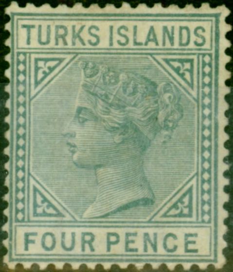 Valuable Postage Stamp Turks Islands 1884 4d Grey SG57 Fine MM