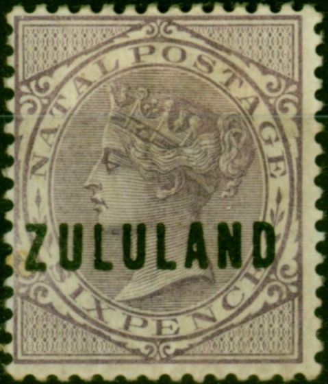 Valuable Postage Stamp Zululand 1893 6d Dull Purple SG16 Fine MM (2)