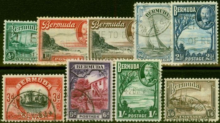 Valuable Postage Stamp from Bermuda 1936 Set of 9 SG98-106 Fine Used
