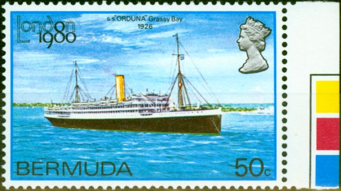 Valuable Postage Stamp from Bermuda 1980 50c London 80 SG418w Wmk Crown to Right of CA V.F MNH