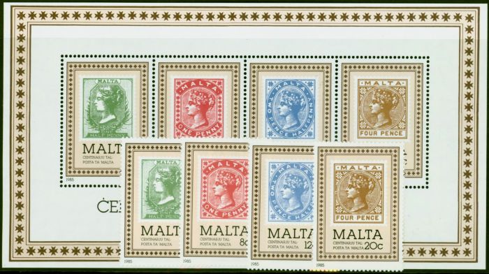 Valuable Postage Stamp Malta 1985 Post Office Set of 5 SG751-MS755 V.F MNH