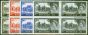 Collectible Postage Stamp from GB 1967-68 B.W Castles set of 4 SG759-762  in V.F MNH Blocks of 4