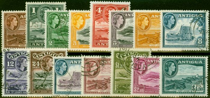 Rare Postage Stamp from Antigua 1953-56 Set of 15 SG120a-134 Very Fine Used