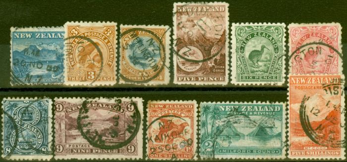 Collectible Postage Stamp from New Zealand 1899-1900 Set of 11 SG260-270 P.11 Good Used CV £500