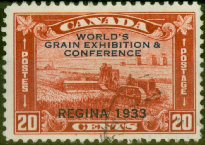 Rare Postage Stamp Canada 1933 20c Red SG330 Fine Used
