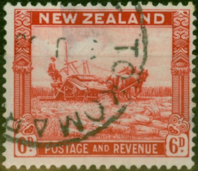 Valuable Postage Stamp New Zealand 1935 6d Scarlet SG564 Fine Used