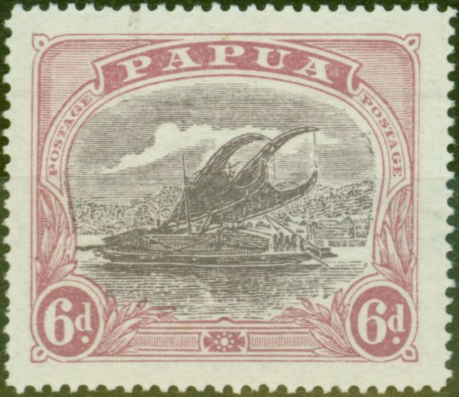 Rare Postage Stamp from Papua 1927 6d Dull Purple & Red-Purple SG101b Wmk Crown to Left of A V.F MNH