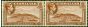 Gibraltar 1940 1d Yellow-Brown SG122ab P.13.5 Sideways Coil Join Pair V.F VLMM  King George VI (1936-1952) Collectible Stamps