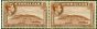 Rare Postage Stamp Gibraltar 1944 1d Deep Brown SG122c Coil Join Pair Fine MNH