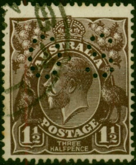 Australia 1918 1 1/2d Black-Brown SG068 Fine Used . King George V (1910-1936) Used Stamps