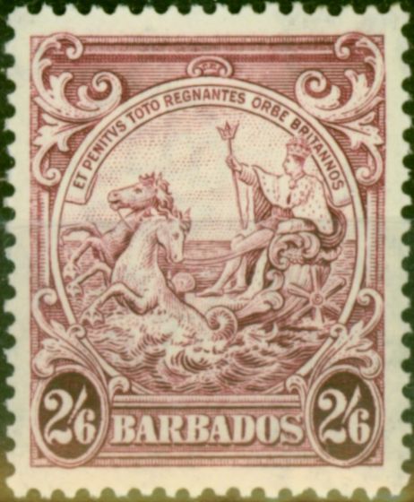 Rare Postage Stamp Barbados 1938 2s6d Purple SG256 Fine MM
