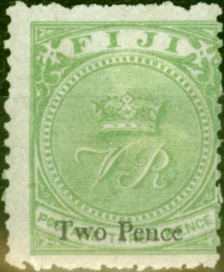 Old Postage Stamp from Fiji 1879 2d Yellow-Green SG37 Fine Mtd Mint (2)