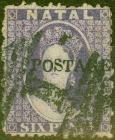 Old Postage Stamp from Natal 1876 6d Violet SG83x Wmk Reversed Fine Used