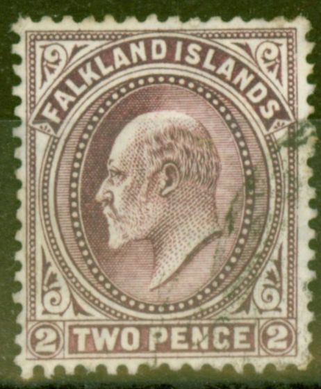 Valuable Postage Stamp from Falkland Islands 1912 2d Reddish Purple SG45b Fine Used