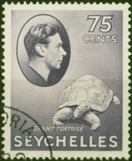 Seychelles 1941 75c Deep Slate-Lilac SG145a V.F.U  King George VI (1936-1952) Old Stamps