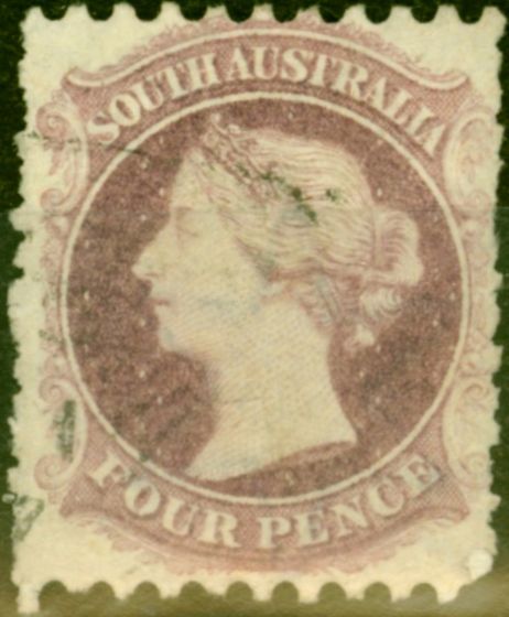 Old Postage Stamp from South Australia 1882 4d Dp Mauve SG115 Fine Used