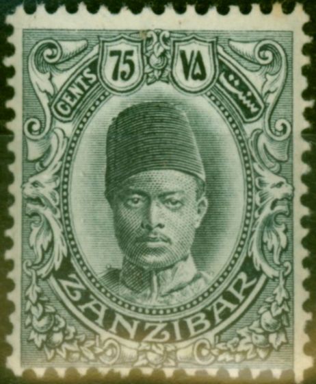 Collectible Postage Stamp Zanzibar 1908 75c Grey-Black SG233 Fine MM