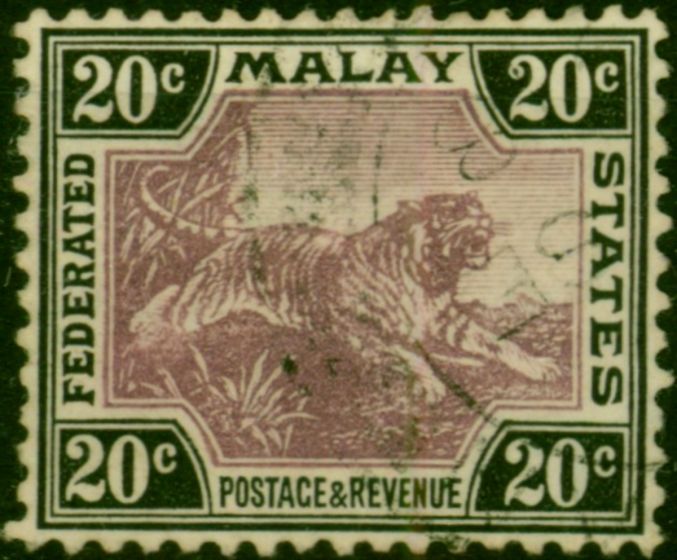 Fed of Malay States 1900 20c Mauve & Black SG21 Fine Used (2). Queen Victoria (1840-1901) Used Stamps