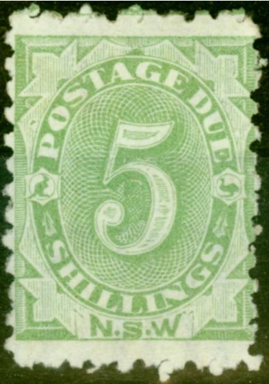 Collectible Postage Stamp from New South Wales 1891 5s Green SGD8 Fine Mtd Mint