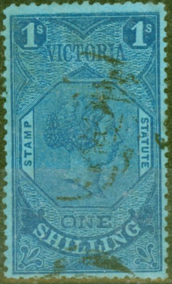 Collectible Postage Stamp from Victoria 1884 1s Blue-Blue SG224a P.12 Fine Used (2)