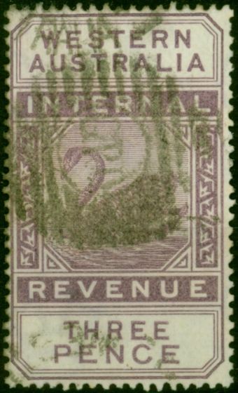 Western Australia 1893 3d Dull Purple SGF13 Fine Used . Queen Victoria (1840-1901) Used Stamps