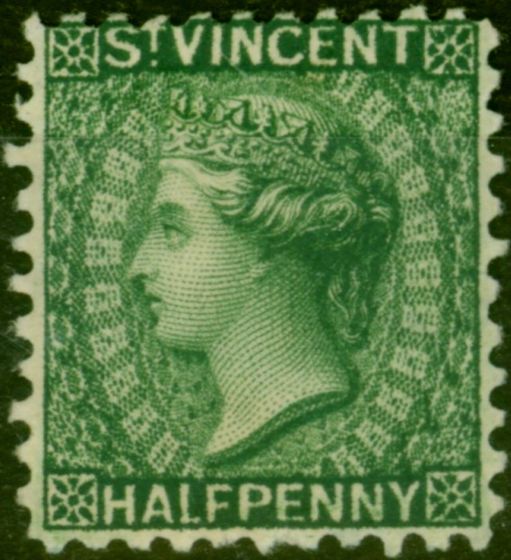 Rare Postage Stamp from St Vincent 1884 1/2d Green SG42 Fine Mounted Mint
