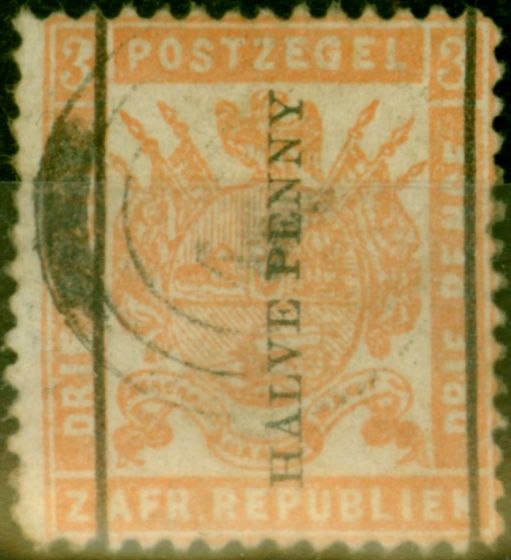 Valuable Postage Stamp from Transvaal 1885 1/2d on 3d Pale Red SG188 Good Used