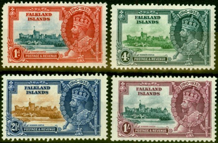 Old Postage Stamp from Falkland Islands 1935 Jubilee Set of 4 SG139-142 Good MNH