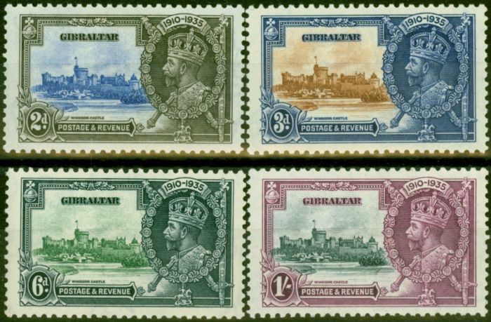 Rare Postage Stamp Gibraltar 1935 Jubilee Set of 4 SG114-117 Fine MM
