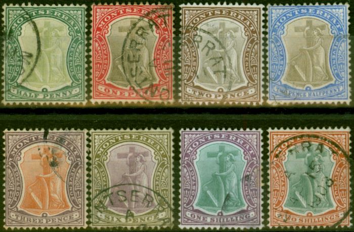 Rare Postage Stamp Montserrat 1903 Set of 8 to 2s SG14-21 Fine Used