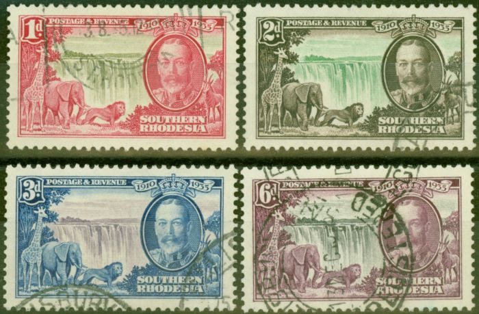 Old Postage Stamp from Southern Rhodesia 1935 Jubilee set of 4 SG31-34 V.F.U
