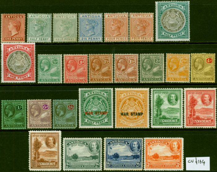 Antigua 1884-1932 Selection of Good to Fine MM CV £164  Queen Victoria (1840-1901), King Edward VII (1902-1910), King George V (1910-1936) Old Stamps