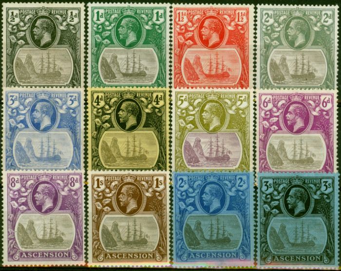 Collectible Postage Stamp Ascension 1924-27 Set of 12 SG10-20 Fine MM