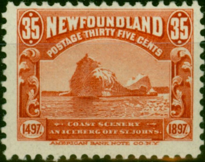 Collectible Postage Stamp Newfoundland 1897 35c Red SG78 Fine MM