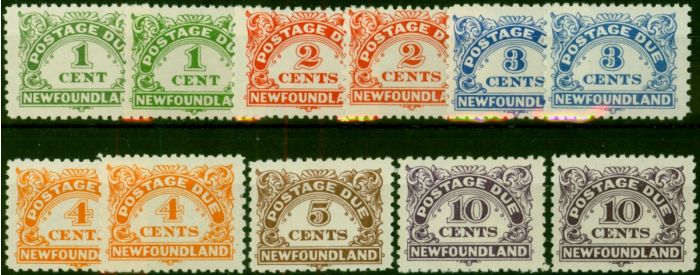 Newfoundland 1939-49 P. Due Extended Set of 11 SGD1-D6a All Perfs Ex SGD3b V.F MNH . King George VI (1936-1952) Mint Stamps