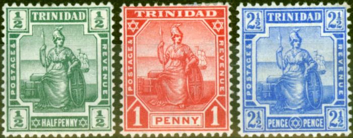Valuable Postage Stamp from Trinidad 1909 Set of 3 SG146-148 Fine Mtd Mint