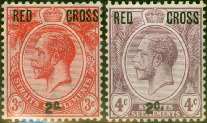 Collectible Postage Stamp Straits Settlements 1917 Red Cross Set of 2 SG216-217 Fine LMM