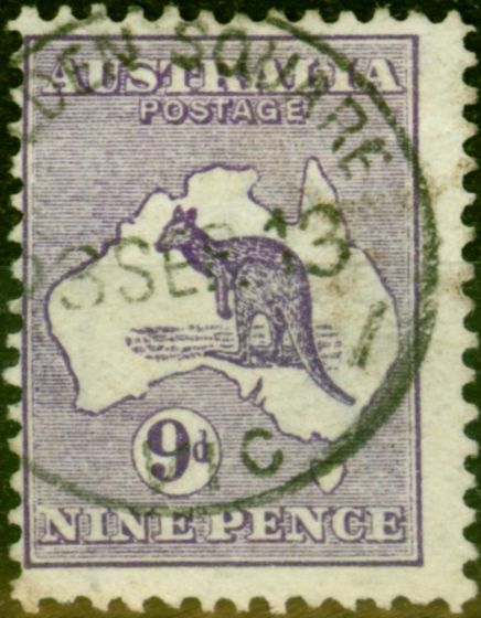 Valuable Postage Stamp from Australia 1913 9d Violet SG10 Good Used