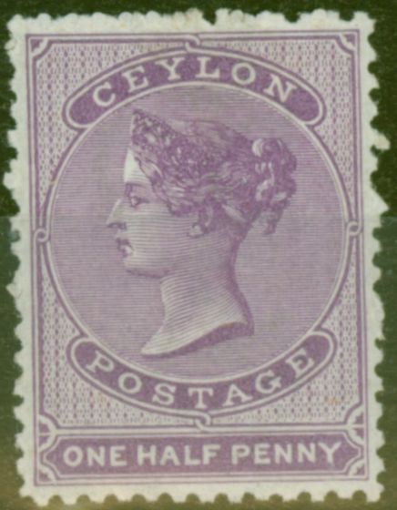 Collectible Postage Stamp from Ceylon 1864 1/2d Reddish Lilac SG48b V.F & Fresh Lightly Mtd Mint