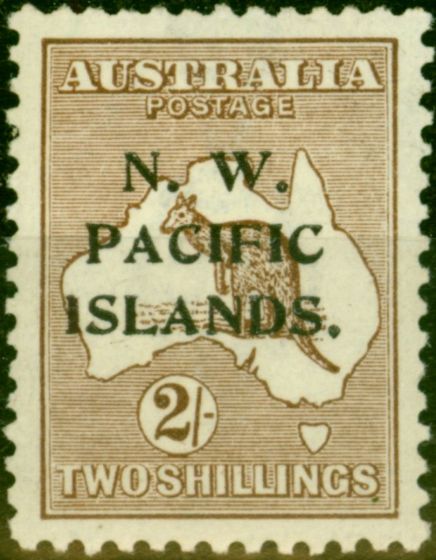 Old Postage Stamp from New Guinea 1916 2s Brown SG97w (A) Wmk Inverted Fine & Fresh Mtd Mint